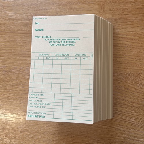 Clock cards for clocking - clock,