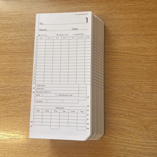 Clock cards for - for, clocking